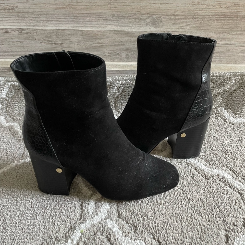 Express Mixed Print Black Booties